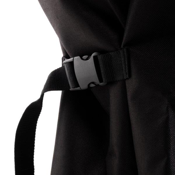 Fastening clip with adjustable strap keeps the cover firmly on the dome