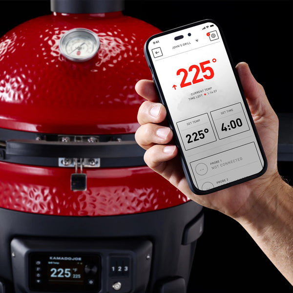 App connectivity: Set and adjust your temperature and time, find new recipes and more on the Kamado Joe app