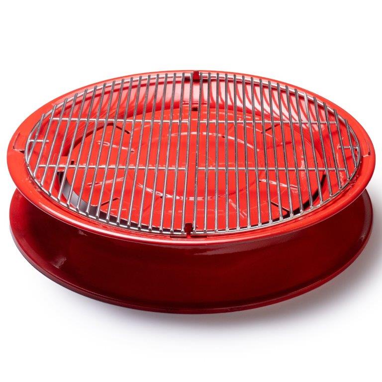 Red SloRoller Hyperbolic accessory with cooking racks