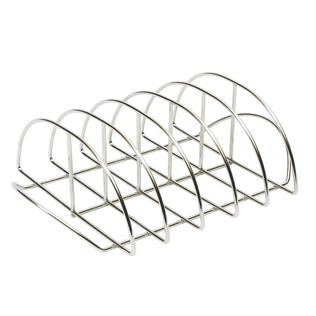 Stainless Steel Rib Rack with vertical slots to hold ribs