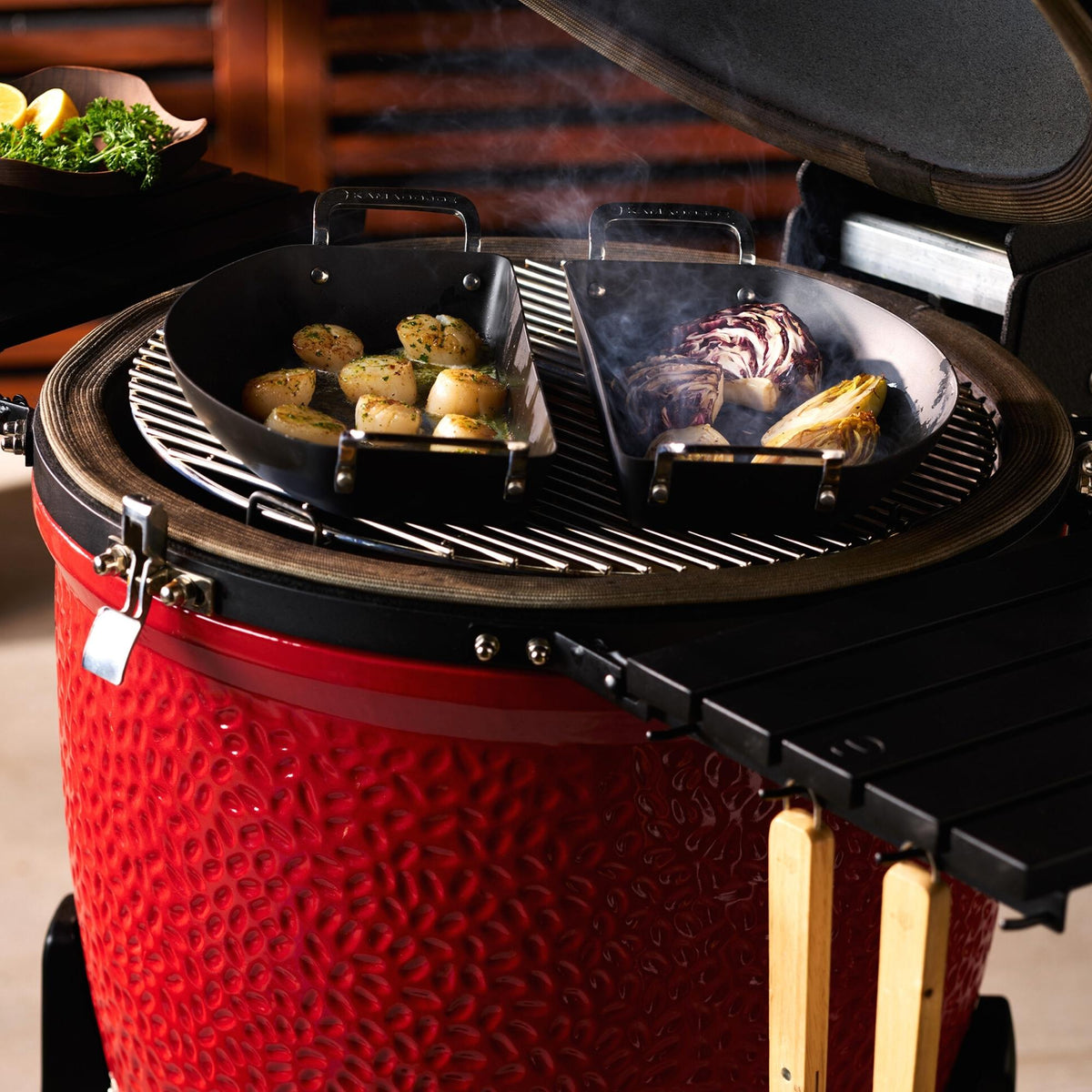Kamado Joe® Karbon Steel™ Carbon Steel Half-Moon Pan Set - Kamado Joe ...