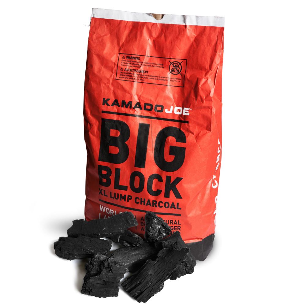Big Block XL Lump Charcoal, bag and loose chunks